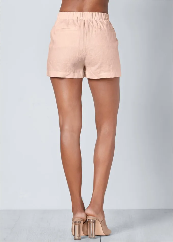 LINEN SHORTS Light Pink Women VENUS Shorts