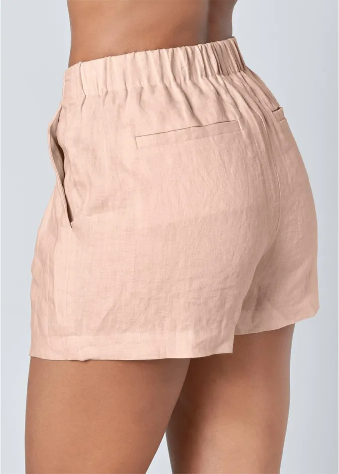 LINEN SHORTS Light Pink Women VENUS Shorts