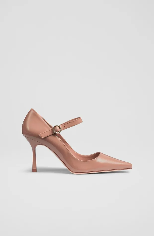 LK Bennett Camille Black Patent MaryJane Courts Women Court Shoes