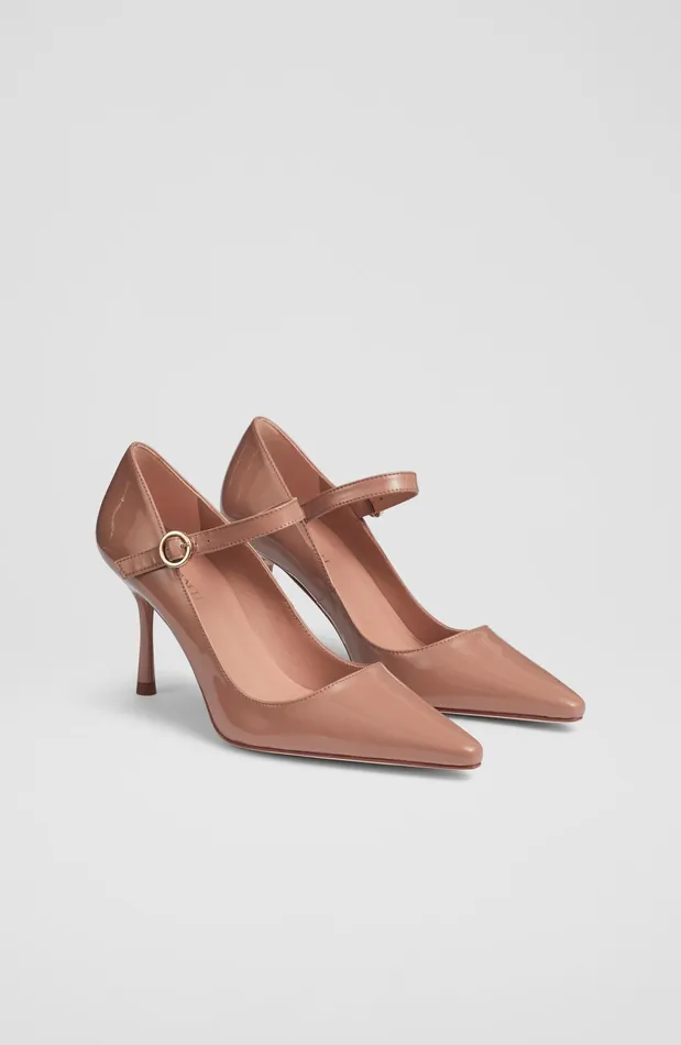 LK Bennett Camille Black Patent MaryJane Courts Women Court Shoes