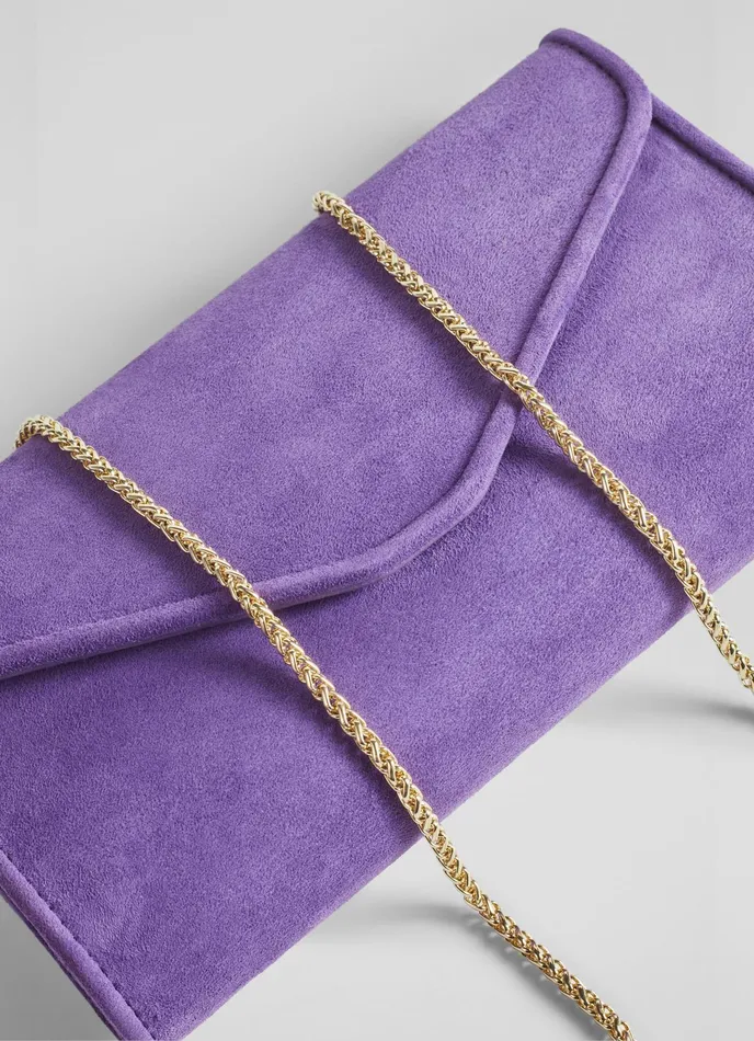 LK Bennett Dominica Beige Suede Clutch Bag Women Clutch Bags