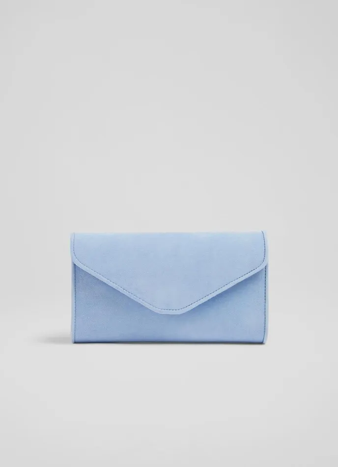LK Bennett Dominica Beige Suede Clutch Bag Women Clutch Bags
