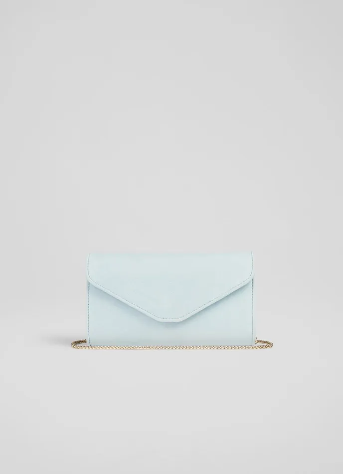 LK Bennett Dominica Beige Suede Clutch Bag Women Clutch Bags
