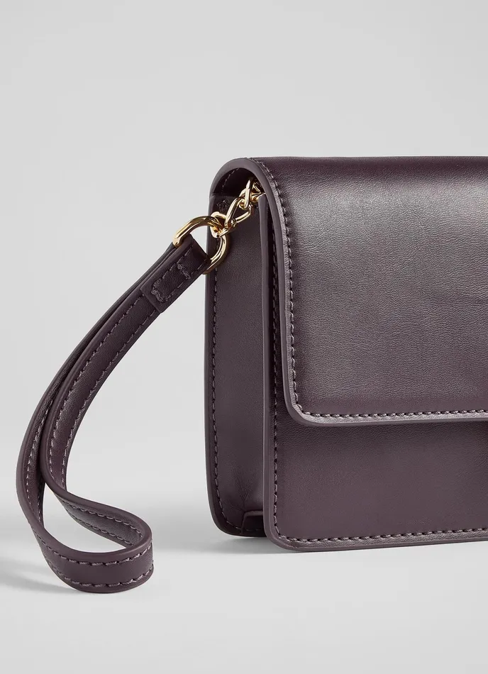 LK Bennett Otto Bordeaux Vegan Leather Shoulder Bag Women Clutch Bags