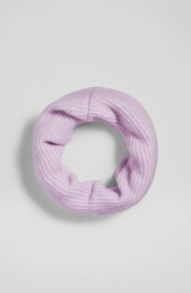 LK Bennett Sorella Lilac Rib Knit Snood Women Scarves and Wraps