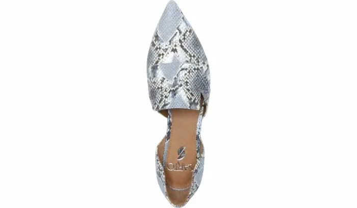 Loafers Women Franco Sarto Sarto Toby D039Orsay Flat Airy Blue Snake Leather