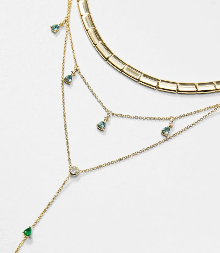 LOFT Gem Y Necklace Set Gold Women Jewelry
