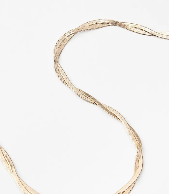 LOFT Herringbone Twist Necklace Gold Women Jewelry