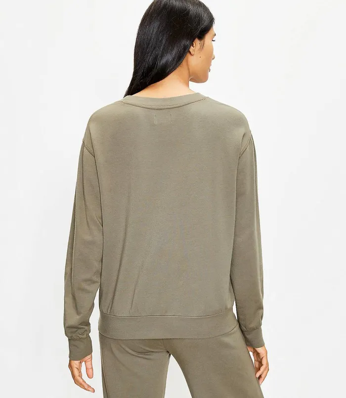 LOFT Lou and Grey Summersoft Sweatshirt Desert Green Women Loungewear