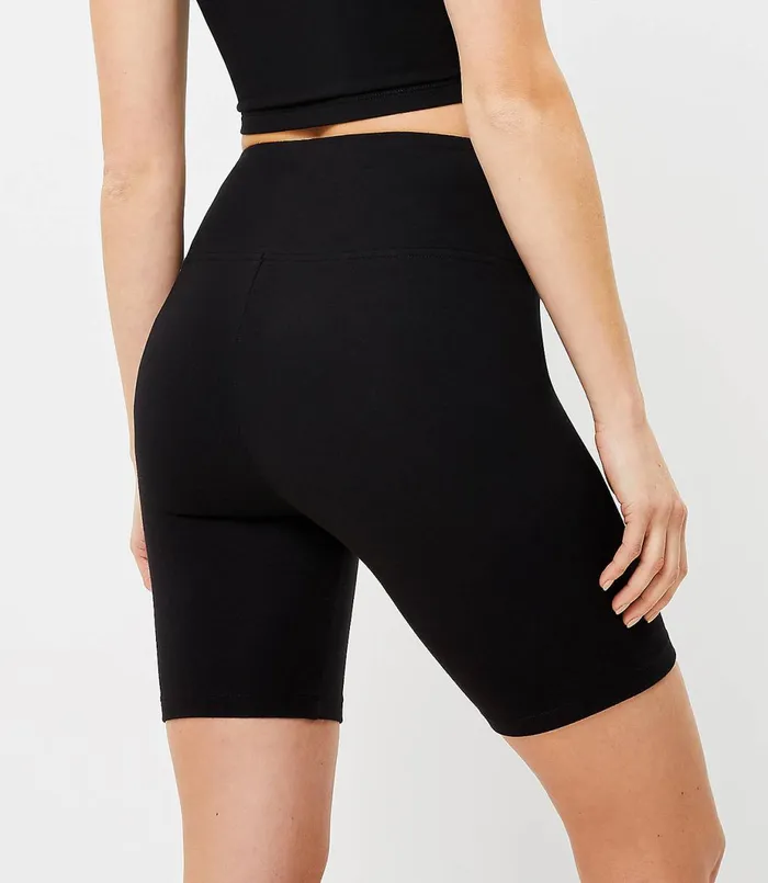 LOFT Lou and Grey Terry Bike Shorts Black Women Loungewear