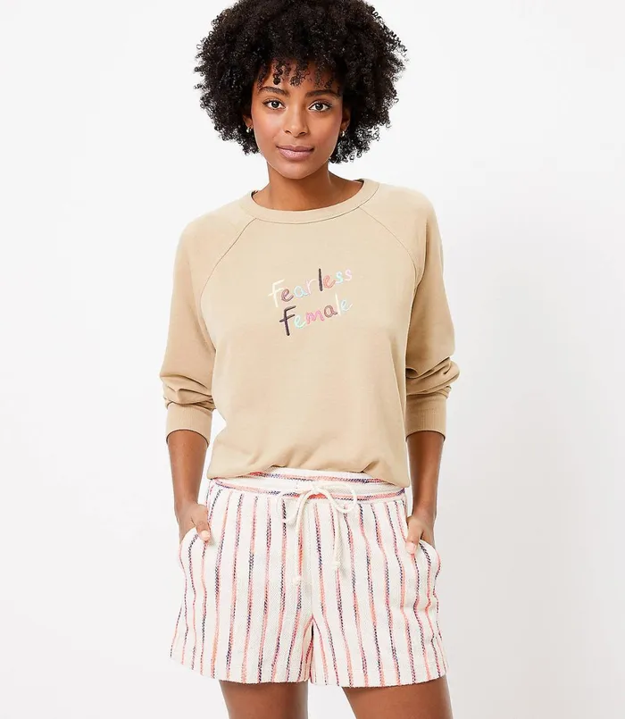 LOFT Petite Lou and Grey Fearless Female Terry Sweatshirt Seaside Sand Women Petite Tops LOFT Petite Lou and Grey Fearless Female Terry Sweatshirt Seaside Sand Women Petite Tops