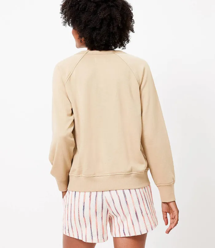 LOFT Petite Lou and Grey Fearless Female Terry Sweatshirt Seaside Sand Women Petite Tops