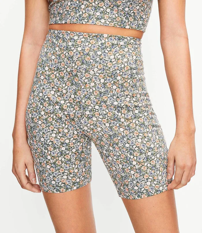 LOFT Petite Lou and Grey Meadow Terry Bike Shorts Fresh Thyme Women Petite Shorts