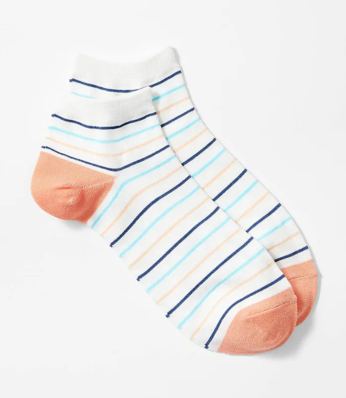 LOFT Striped Ankle Socks Whisper White Women Socks