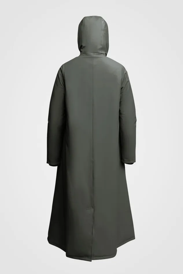 Long Raincoats Women Stutterheim Mosebacke Long Winter Jacket Green