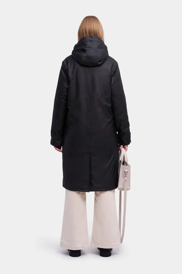 Long Raincoats Women Stutterheim Stockholm Long Winter Jacket Black