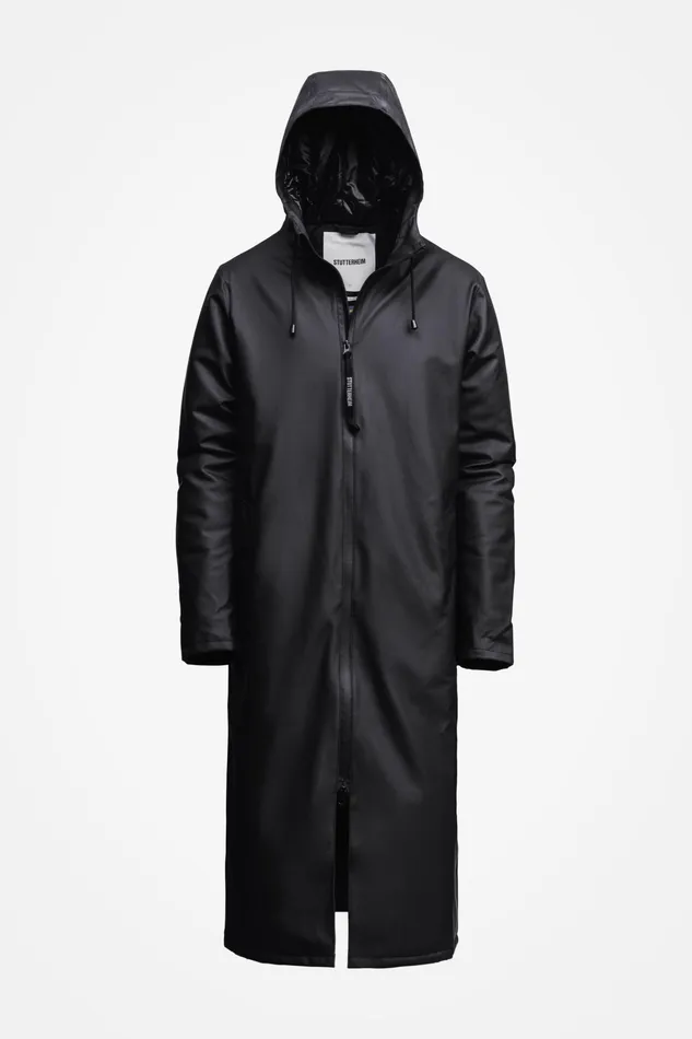 Long Raincoats Women Stutterheim Stockholm Long Winter Jacket Black