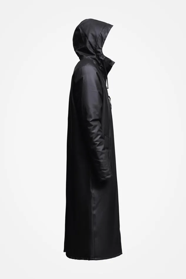 Long Raincoats Women Stutterheim Stockholm Long Winter Jacket Black
