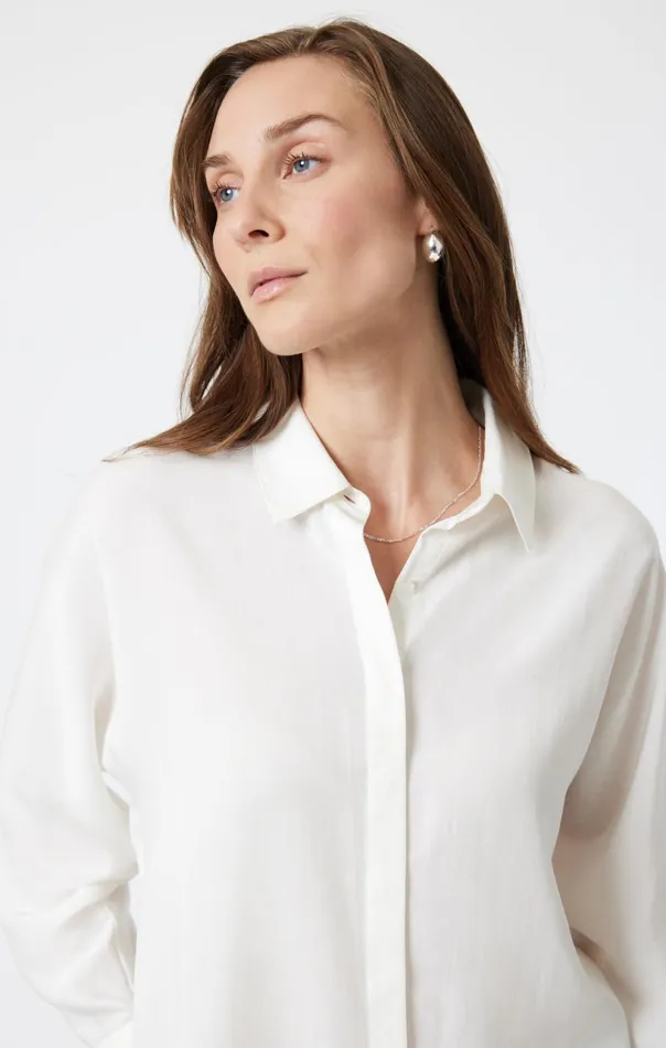 Long Sleeve Tencel Shirt In Antique White Women Mavi Jeans Shirts Long Sleeve Tencel Shirt In Antique White Women Mavi Jeans Shirts
