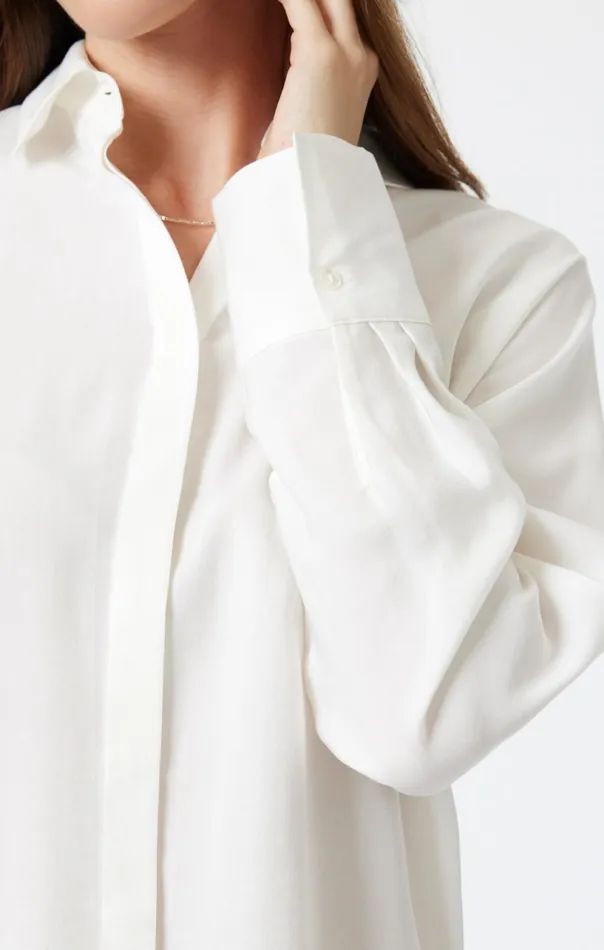 Long Sleeve Tencel Shirt In Antique White Women Mavi Jeans Shirts Long Sleeve Tencel Shirt In Antique White Women Mavi Jeans Shirts