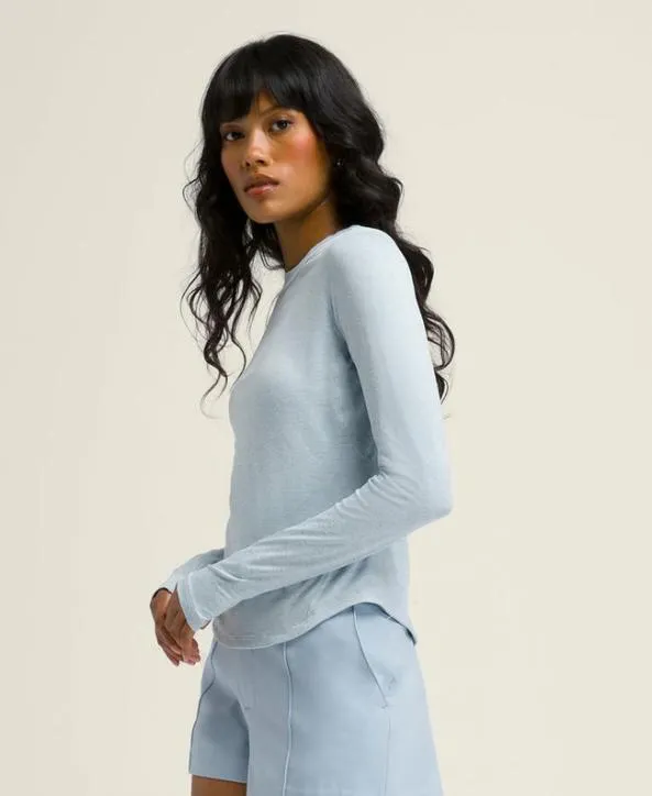Long Sleeve Tops Women Wilson All Day Long Sleeve Blue Fog Long Sleeve Tops Women Wilson All Day Long Sleeve Blue Fog