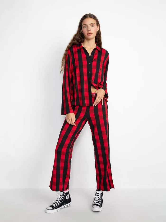 Loungewear Women Alice Olivia Big Feelings Nico Long Sleeve Pj Set True Redblack Loungewear Women Alice Olivia Big Feelings Nico Long Sleeve Pj Set True Redblack