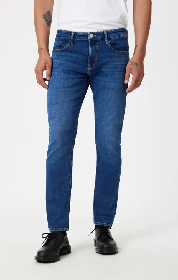 Marcus Slim Straight Leg In Dark Brushed Feather Blue Men Mavi Jeans Denim Marcus Slim Straight Leg In Dark Brushed Feather Blue Men Mavi Jeans Denim