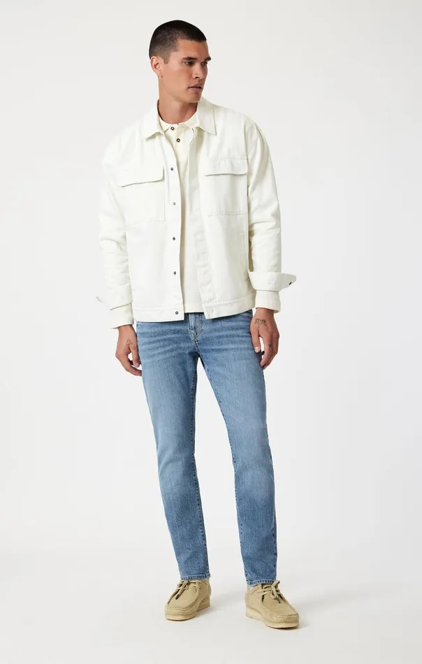 Marcus Slim Straight Leg In Light Brushed Classic Blue Men Mavi Jeans Denim