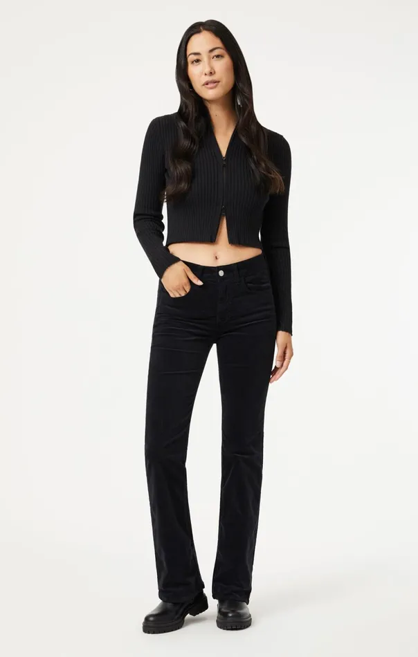 Maria Flare In Black Velvet Women Mavi Jeans Pants