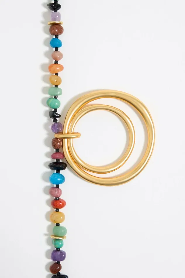 Matte Gold Rings Multicolor Stones Necklace Gold Women Bimba Y Lola Jewelry Matte Gold Rings Multicolor Stones Necklace Gold Women Bimba Y Lola Jewelry