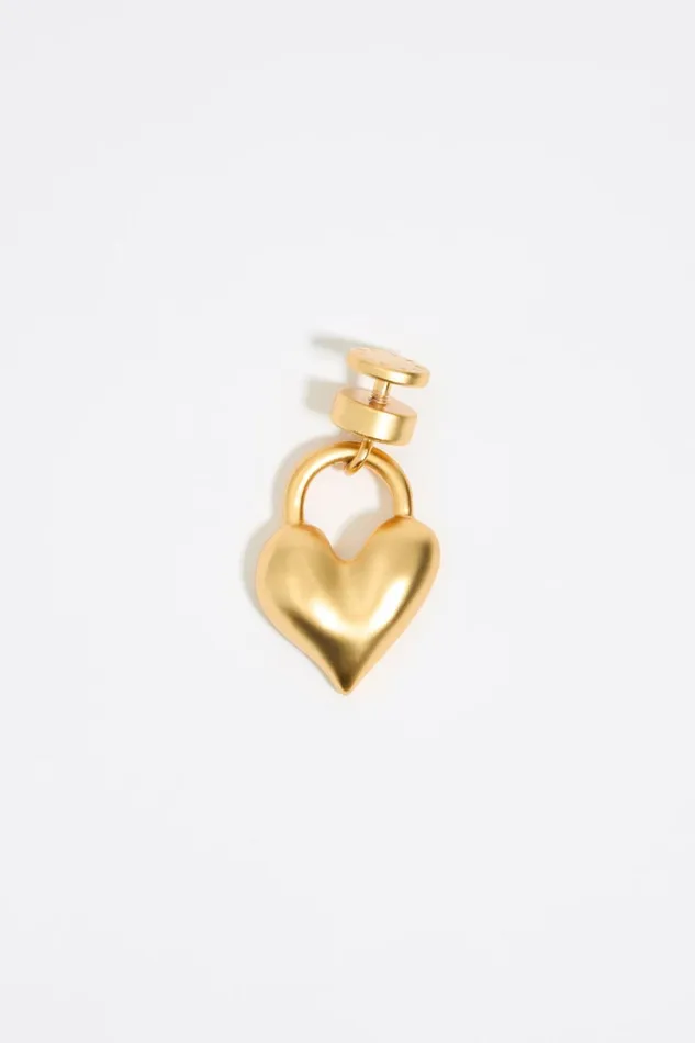 Matte Golden Heart Padlock Charm Gold Women Bimba Y Lola Bag Charms