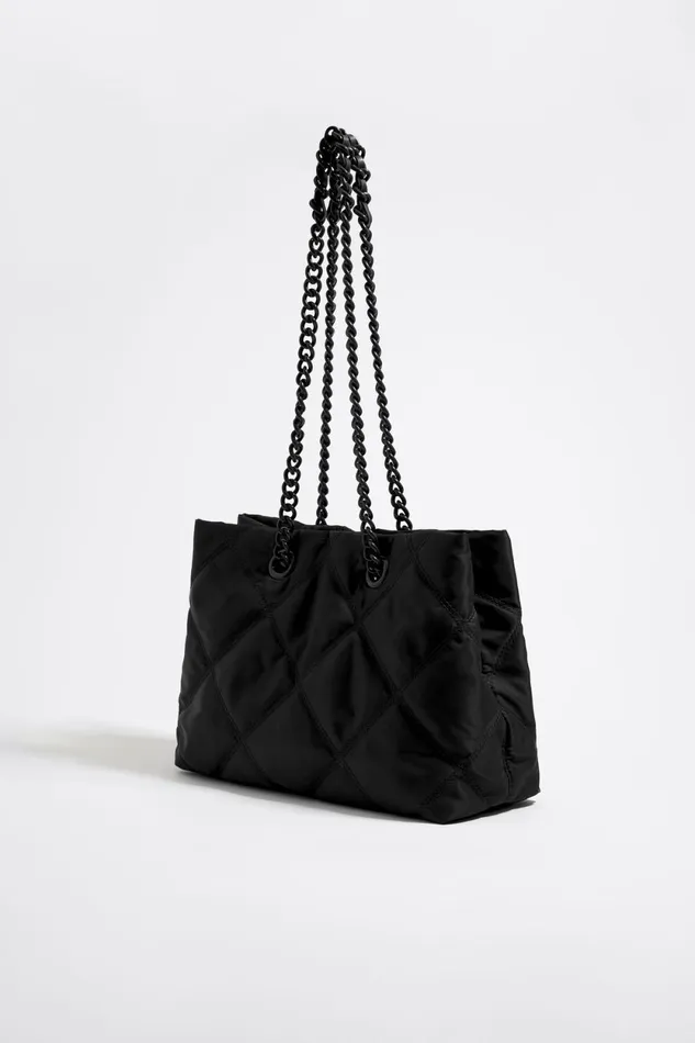 Medium Black Padded Nylon Shopper Bag Black Women Bimba Y Lola Shoppers Medium Black Padded Nylon Shopper Bag Black Women Bimba Y Lola Shoppers