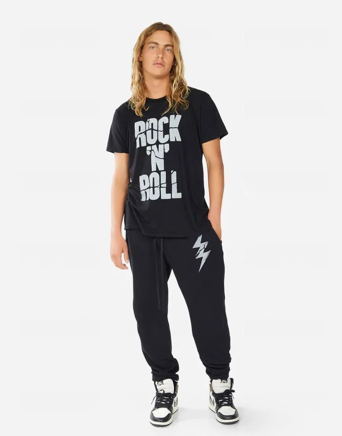 Men039s Sadler Cracked Rock 039N039 Roll Black Lauren Moshi Tees