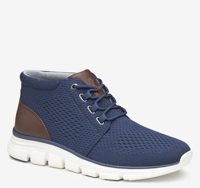 Men Amherst Lug Knit Chukka Boot Navy Knit JohnstonandMurphy LaceUps
