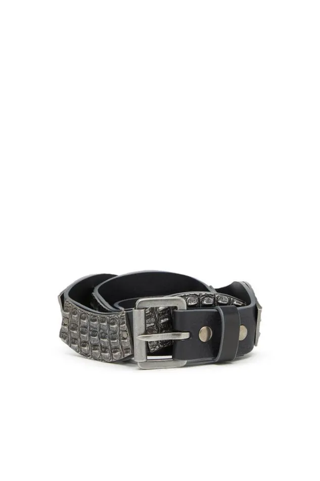 Men BMetal Alligator Black Diesel Belts