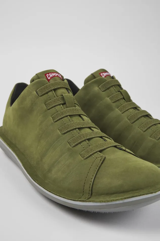 Men Beetle Green Nubuck Low Sneaker Camper Casual Shoes