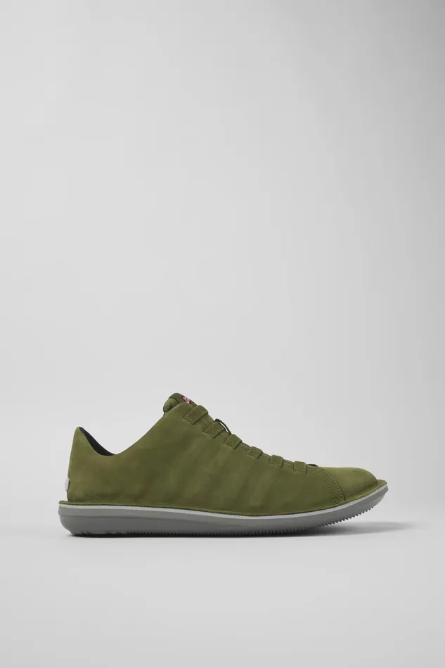 Men Beetle Green Nubuck Low Sneaker Camper Casual Shoes Men Beetle Green Nubuck Low Sneaker Camper Casual Shoes