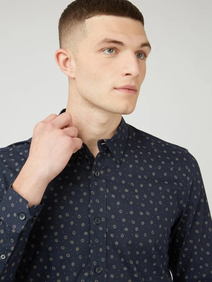 Men Ben Sherman Archive Print Shirts Scattered Spot Print LongSleeve Shirt