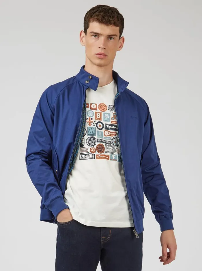 Men Ben Sherman Jackets and Outerwear Signature Harrington Jacket 8211 Royal