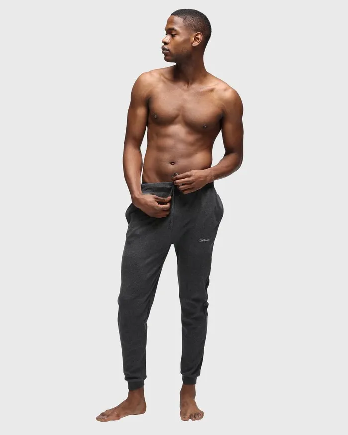 Men Ben Sherman Joggers and Track Pants Oliver Knit Lounge Pants 8211 Charcoal