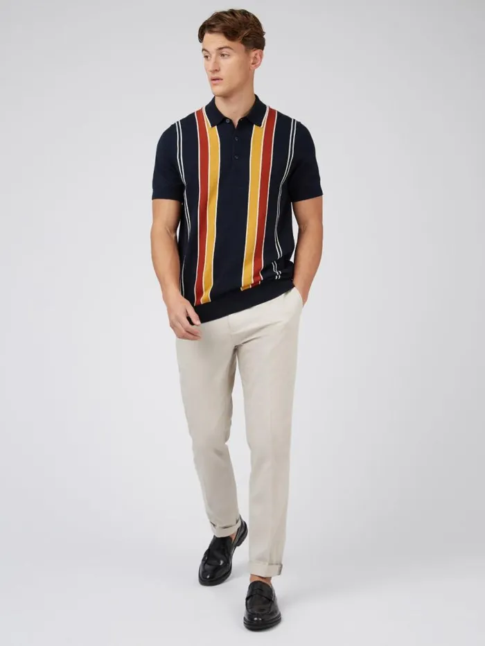 Men Ben Sherman Mod Knit Polos Signature Mod Knit Stripe Polo 8211 Navy Men Ben Sherman Mod Knit Polos Signature Mod Knit Stripe Polo 8211 Navy
