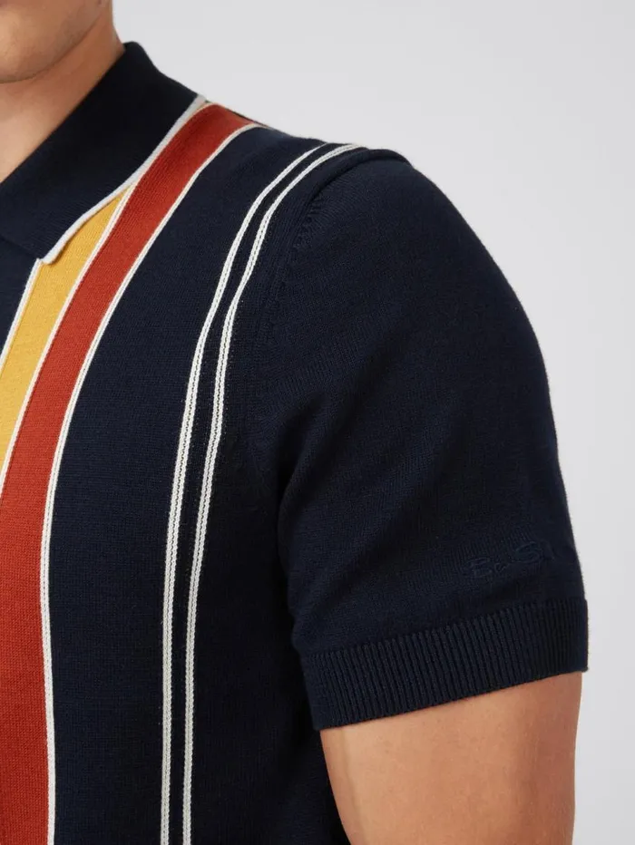 Men Ben Sherman Mod Knit Polos Signature Mod Knit Stripe Polo 8211 Navy Men Ben Sherman Mod Knit Polos Signature Mod Knit Stripe Polo 8211 Navy