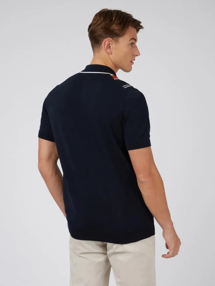 Men Ben Sherman Mod Knit Polos Signature Mod Knit Stripe Polo 8211 Navy Men Ben Sherman Mod Knit Polos Signature Mod Knit Stripe Polo 8211 Navy