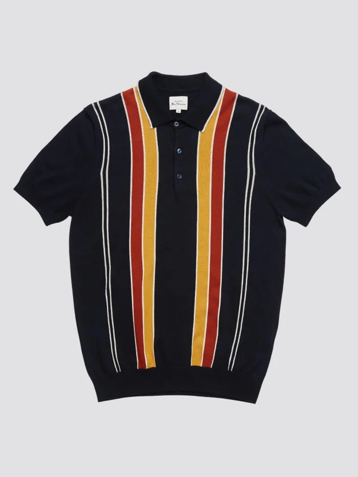Men Ben Sherman Mod Knit Polos Signature Mod Knit Stripe Polo 8211 Navy Men Ben Sherman Mod Knit Polos Signature Mod Knit Stripe Polo 8211 Navy