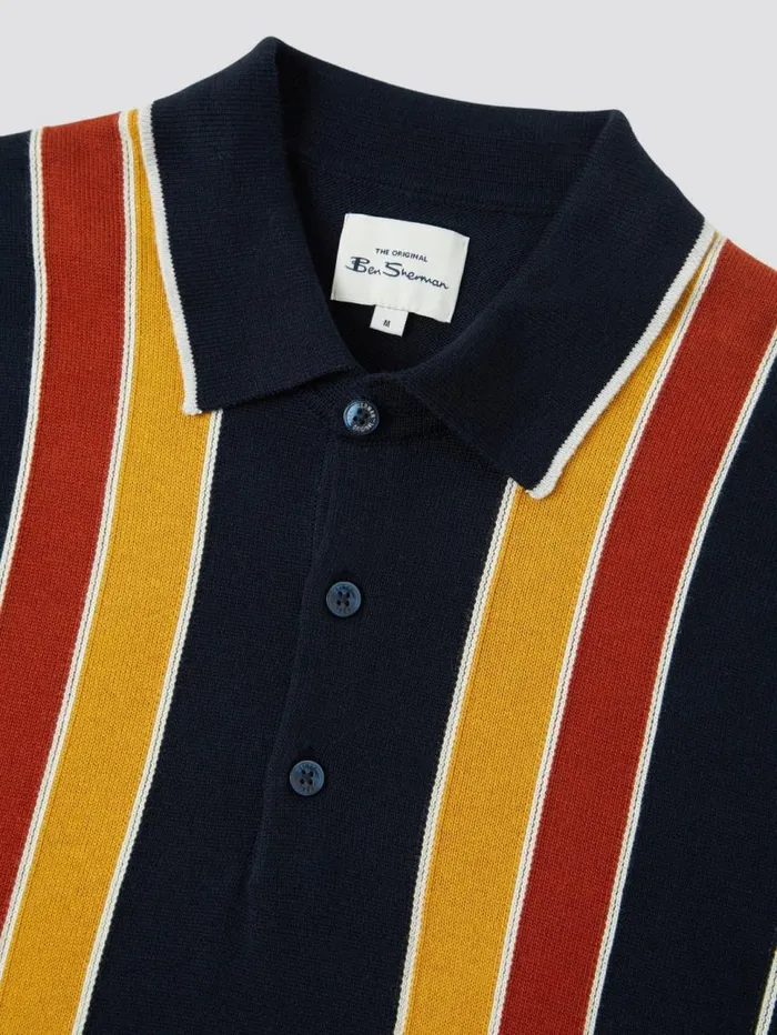 Men Ben Sherman Mod Knit Polos Signature Mod Knit Stripe Polo 8211 Navy Men Ben Sherman Mod Knit Polos Signature Mod Knit Stripe Polo 8211 Navy