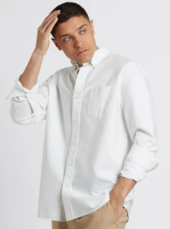 Men Ben Sherman Oxford Shirts Brighton Oxford Organic Shirt 8211 White