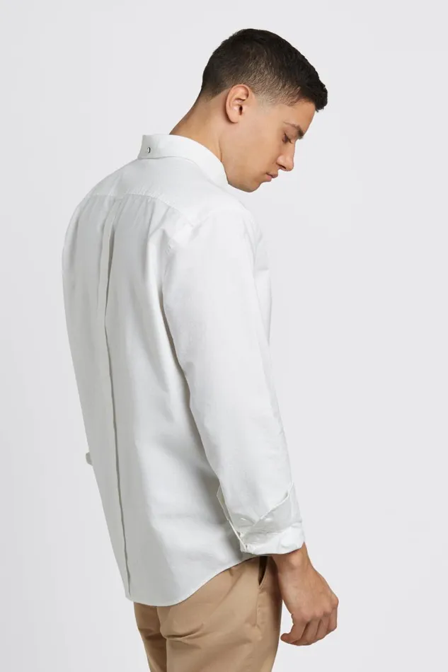 Men Ben Sherman Oxford Shirts Brighton Oxford Organic Shirt 8211 White