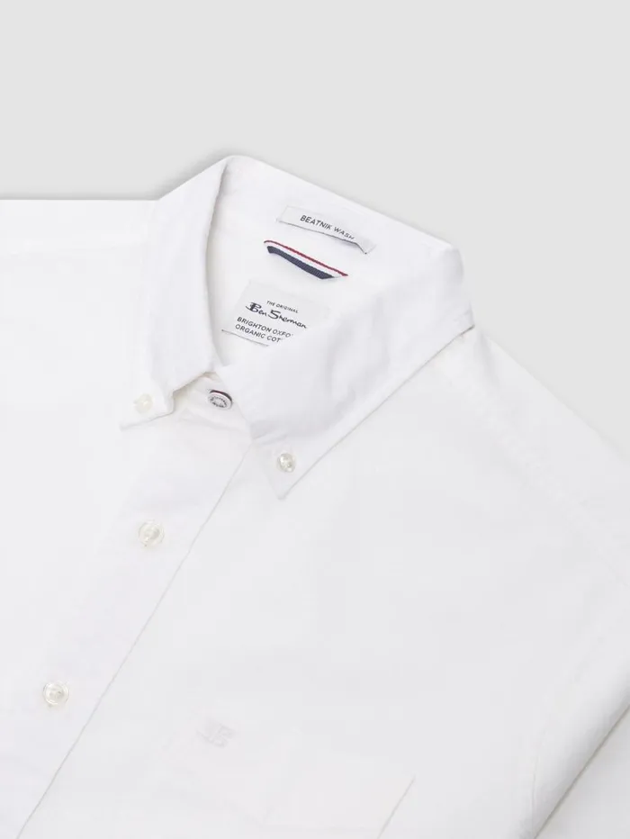 Men Ben Sherman Oxford Shirts Brighton Oxford Organic Shirt 8211 White