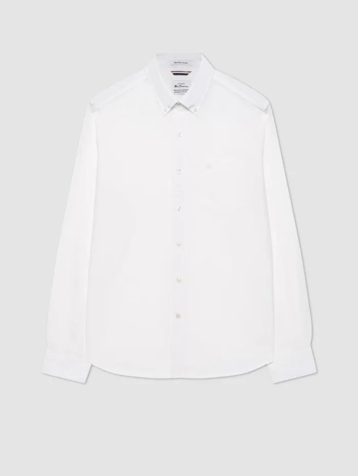 Men Ben Sherman Oxford Shirts Brighton Oxford Organic Shirt 8211 White
