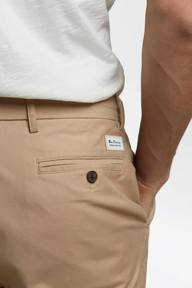 Men Ben Sherman Pants and Chinos Everyday Slim Fit Chino Pant 8211 Sand